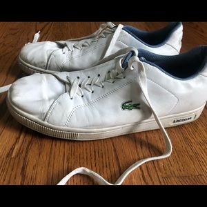 Lacoste White Leather Tennis Shoes